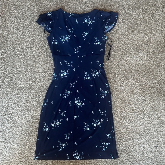 Lauren Ralph Lauren Navy Floral Midi Dress - Picture 3 of 4